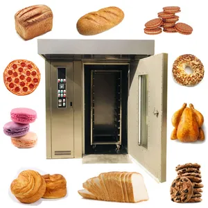 Eléctrico 380V usado para hornear panadería pan chino Vertical doble estante horno giratorio para la venta