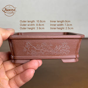 Pots à Bonsaï Yixing Ronds, Petits Pots de Jardin Bohèmes <span class=keywords><strong>en</strong></span> Argile Violette, Artisanat Artisanal avec Drainage Supérieur, Pots à Fleurs <span class=keywords><strong>en</strong></span> Cèdre - Product Image 2