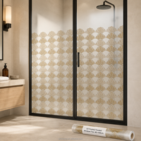 Calcomanía Decorativa para Ventana Estilo Art Deco, Adhesivo Geométrico para Privacidad en Vidrio, para División de Oficina