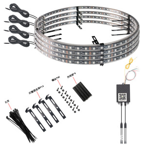 Evrensel 12V Çift Sıralı RGB Jant Işık Kiti Tak ve Çalıştır Çok Renkli Atmosfer Aydınlatması Arabalar ve Kamyonlar için - Product Image 6