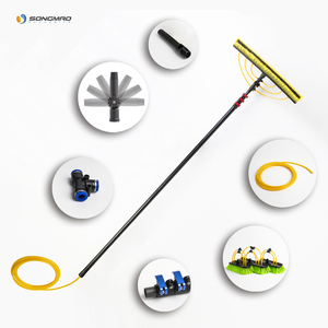 Postes telescópicos de fibra de carbono 3K, sistema de agua pura para limpieza de ventanas con cepillo de poste alimentado con agua, 40 pies, 45 pies, 72 pies - Product Image 6