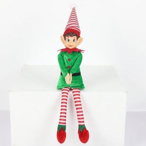 Handmade Pair Christmas Elf Plush Figurines-Eco-Friendly Holiday Decorations Plush Dolls Christmas Tree Ornaments Gift <b>Box</b> - Product Image 3