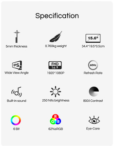 15.6 inch màn hình di động LED màn hình hiển thị Studio loa màn hình di động - Product Image 6