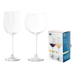 <b>Vintage</b> Clear Wine Glasses 12 Pack Red Wine Glass Set - Product Image 1