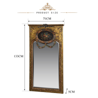 Yips LD-1203-0878 Style Européen Résine Sculpture Peinte À La Main Motif Floral Console Décoration Classique De Luxe Miroir Mural
