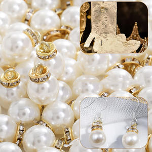 Vente en gros de perles d'imitation circulaires brillantes en ABS pour le bricolage d'accessoires vestimentaires accessoires de bijoux en perles - Product Image 4