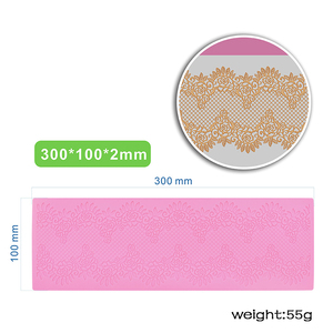 Homesun Hình Chữ Nhật 11.8*3.93Inch Silicone Fondant Ren Khuôn Mẫu Bánh Trang Trí Khuôn Mẫu Đường Nướng Ăn Được Lưới Kim Cương Sò Nước - Product Image 2