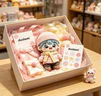 Peluche personnalisée, jouet en peluche doux, poupée en tricot rose avec chapeau, pour cadeau promotionnel, peluche personnalisée