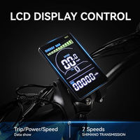 Vélo électrique pliable en alliage d'aluminium robuste avec écran LCD clair, suspension intégrale, pour la conduite hors route en montagne