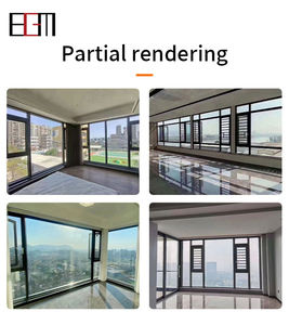 Petite maison européenne personnalisée Fenêtres à battant en aluminium <span class=keywords><strong>Double</strong></span> <span class=keywords><strong>vitrage</strong></span> Verre Fer Grill Net Auvent Volets Stores Fenêtres Photo - Product Image 4