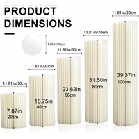Supports de buffet pliables en accordéon pour présentation alimentaire, supports cylindriques en carton blanc pour gâteaux et cupcakes pour mariage