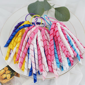 บูติกเด็กทารกโบว์ผมผูกผมสีผมวงหางม้าผู้ถือริบบิ้นหยิก Korker โบว์สําหรับเด็กวัยหัดเดิน <span class=keywords><strong>Ki</strong></span> - Product Image 6