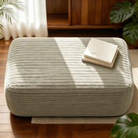 Pouf carré en velours côtelé, repose-pieds, tabouret cube rembourré doux pour salon, meubles de maison