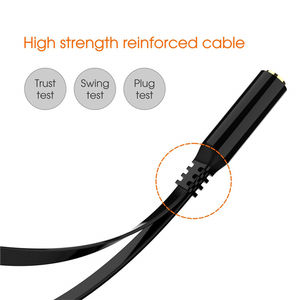 3.5mm ses dönüştürücü erkek kadın kablosu <span class=keywords><strong>2</strong></span> in 1 adaptörü kulaklık mikrofon çift delik cep telefonu bilgisayar AUX ses kablosu - Product Image 4