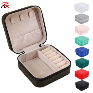 <strong>Custom</strong> <strong>Supply</strong> Directly Selling Mini Portable Necklace <strong>Jewelry</strong> Boxes Earrings Box for Zipper Flip Travel - Product Image 2