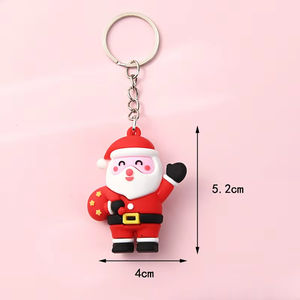 Neuankömmling Weihnachten Soft Pvc Schlüssel bund Kleine Geschenke Netter Weihnachts baum Schlüssel ring Elch Schlüssel halter Anhänger Zubehör Für Frauen - Product Image 6