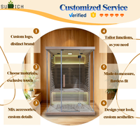 Sauna en bois naturel d'intérieur en cèdre du Canada, infrarouge lointain, 3 personnes, faible EMF, taille personnalisée, CE / RoHS