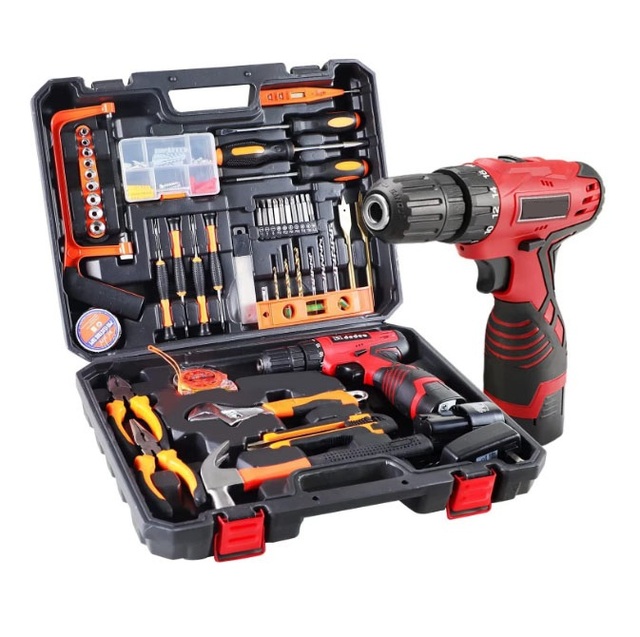 Hicen Tool Set with Drill 108Pcs Cordless Drill Household Power Tools Set with 16.8V Lithium Driver DIY Accessories Tool Kit