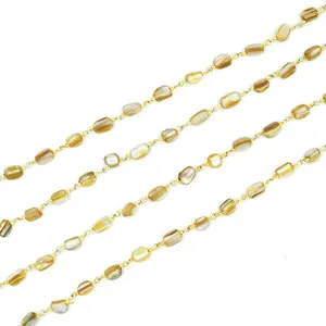 Beaded Pearl Rosary Chain、Gold Plated Chain For Jewelry、Simple Beads Rosary Chain