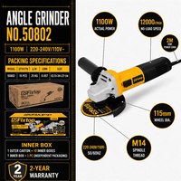 Meuleuse d'angle industrielle GSFixtop 115 mm avec cordon, 1250 W, M14, 12000 tr/min, 220 V, pour la découpe et le meulage des métaux