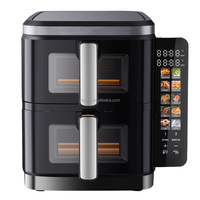 Aifa 11L acier inoxydable double friteuse 2800w contrôle numérique airfly écran tactile friteuses appareils ménagers intelligents Air Fryer Four