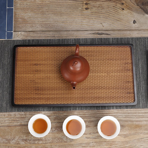 Bamboo Woven Dry <b>Tea</b> Tray Oval Rectangular Japanese Style <b>Tea</b> <b>Set</b> Holder Simple Household Use - Product Image 4