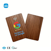 Carte NFC en bois personnalisée en usine, haute qualité, impression UV 13,56 MHz, avec logo, pour avis Google