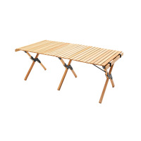 Table de camping d'extérieur ultra-légère avec chaise pliante en aluminium et bois massif, pliable pour 1-2 personnes, mobilier d'extérieur