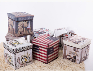 Colorful Printed Folding <strong>Storage</strong> Ottoman /<strong>Storage</strong> Stool <strong>Box</strong>/<strong>Storage</strong> <strong>Seat</strong> - Product Image 4