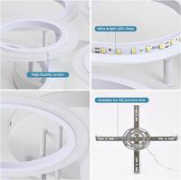 Lustra LED Plafonnier Dimmable 3000K 6000K Moderne 4 8 Anneaux 130W Luminaire de Plafond Encastré pour Salon