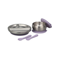 Assiettes en acier inoxydable pour tout-petits, succion en silicone avec portion divisée, assiette à lunch incassable antidérapante sans BPA