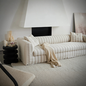 Sofá de Tela de Lino a Rayas de Estilo Rural del Norte de Europa y América para <span class=keywords><strong>Tres</strong></span> o Cuatro <span class=keywords><strong>Personas</strong></span>, Muebles Desmontables y Lavables - Product Image 4