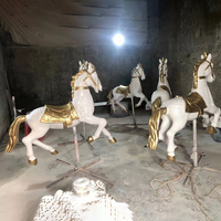 Accessoires de manège en fibre de verre/ Support de cheval de carrousel en résine/ Manège gonflable de Noël
