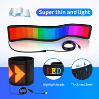 Panneau d'affichage flexible à LED RVB pour voiture, panneau lumineux à LED, autocollant de fenêtre, écran de visualisation à LED souple, panneau fin à LED