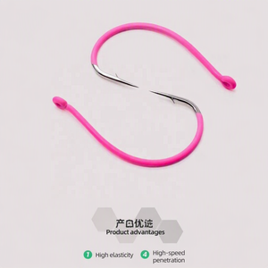 Anzuelo de pesca fluorescente verde y <span class=keywords><strong>rosa</strong></span> luminoso de acero de alto carbono con púas para carpa, lubina y pez mandarín - <span class=keywords><strong>Gusano</strong></span> individual - Product Image 4