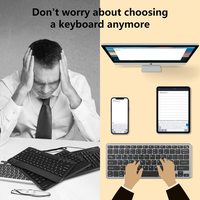 Keyboard Bluetooth Nirkabel Abs Portabel Ramping untuk Mac PC iPhone iPad IOS Android Windows