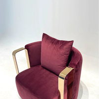 Fauteuil inclinable de luxe moderne en métal et velours pour salon, salle à manger, entrepôt, bureau à domicile, villa, loisirs