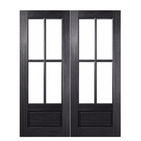 Porte intérieure double en bois et verre, porte moderne en bois massif pour salon, salle à manger, bureau et maison