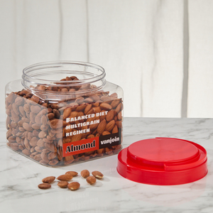 Pot de conservation alimentaire <span class=keywords><strong>à</strong></span> vue dégagée avec couvercle verrouillable, récipient en plastique pour céréales multigrains, amandes, identification facile du contenu - Product Image 4