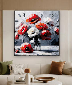 <span class=keywords><strong>Peinture</strong></span> à l'huile peinte à la main <span class=keywords><strong>de</strong></span> style européen <span class=keywords><strong>Bouquet</strong></span> <span class=keywords><strong>de</strong></span> <span class=keywords><strong>fleurs</strong></span> texturées modernes pour la décoration murale du salon Base <span class=keywords><strong>de</strong></span> support en toile - Product Image 1