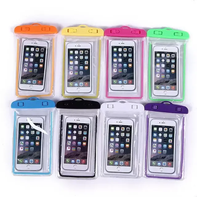 5.5 Inch IPX8 Waterproof Mobile Phone Protective Bag Environmentally Friendly PVC Material for Diving Cameras