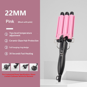Fer à <span class=keywords><strong>boucler</strong></span> à trois tubes effet vague d'eau le plus vendu, lisseur de cheveux, <span class=keywords><strong>appareil</strong></span> à permanente électrique à plaques chauffantes pour boucles en spirale - Product Image 5
