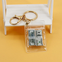 À la mode Dollar US Billets Mousqueton Porte-clés Mini Pendentifs Transparents Transfrontalier pour Amazon Monnaie Accessoires Stock
