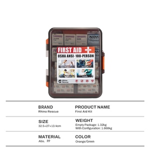 Rinoceronte Kit di sopravvivenza scatola medica all'aperto ABS PP montaggio a parete Kit di pronto soccorso per ufficio sul posto di lavoro industriale - Product Image 2