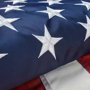 Оптовая продажа, искренний бренд, сверхмощный полиэстер Оксфорд с вышитыми звездами, флаг США 3x5 футов, американские флаги из латуни - Product Image 5