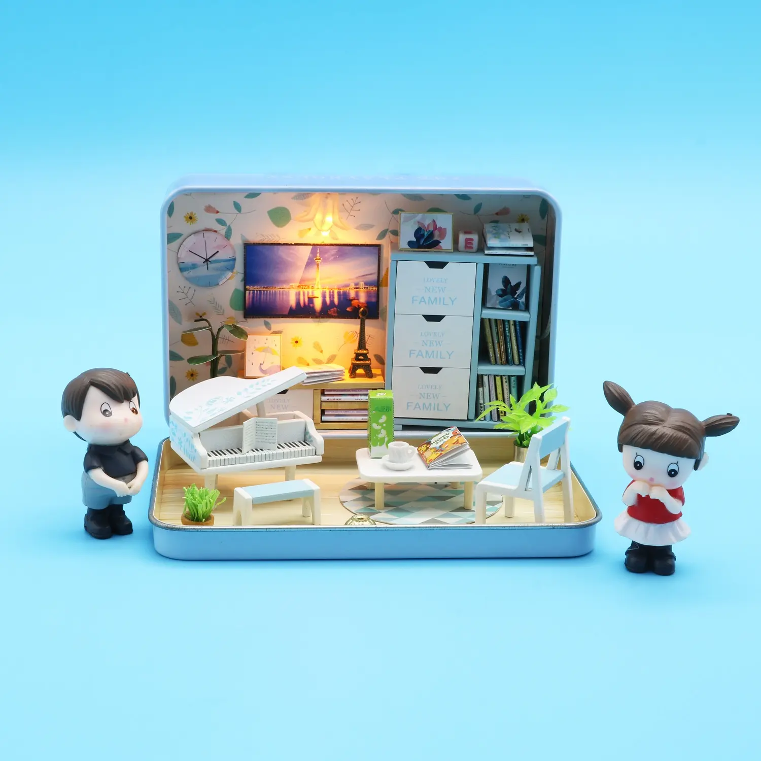 Hongda Mainan Edukasi Anak Perempuan, Mainan Edukasi Rumah Boneka Kayu Modern untuk Belajar
