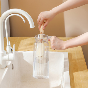 Cup <b>Brush</b> Long Handle Sponge Dual Head For Baby Bottle Water Glass Cleaning Hanging Storage Plastic Material - Product Image 3