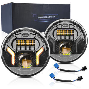 Para <span class=keywords><strong>Jeep</strong></span> Wrangler JK/TJ/CJ <span class=keywords><strong>Rubicon</strong></span> Sahara 1997-2017, Faro de 7 pulgadas con haz alto/bajo DRL, intermitentes ámbar, Unidad de pares - Product Image 6