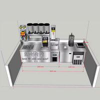 Kustom Boba teh Bar Counter baja nirkarat bekerja peralatan teh susu mesin Coffe jus Shop gelembung teh Bar Counter