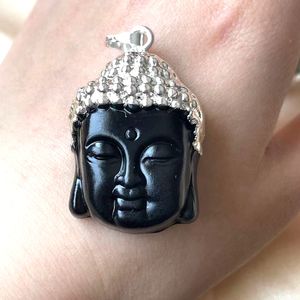 Offre Spéciale <span class=keywords><strong>Or</strong></span> Plaqué Grand Noir Obsidienne <span class=keywords><strong>Bouddha</strong></span> Collier Naturel <span class=keywords><strong>Jade</strong></span> Pierre <span class=keywords><strong>Bouddha</strong></span> Pendentif Collier Bijoux <span class=keywords><strong>En</strong></span> Gros - Product Image 6